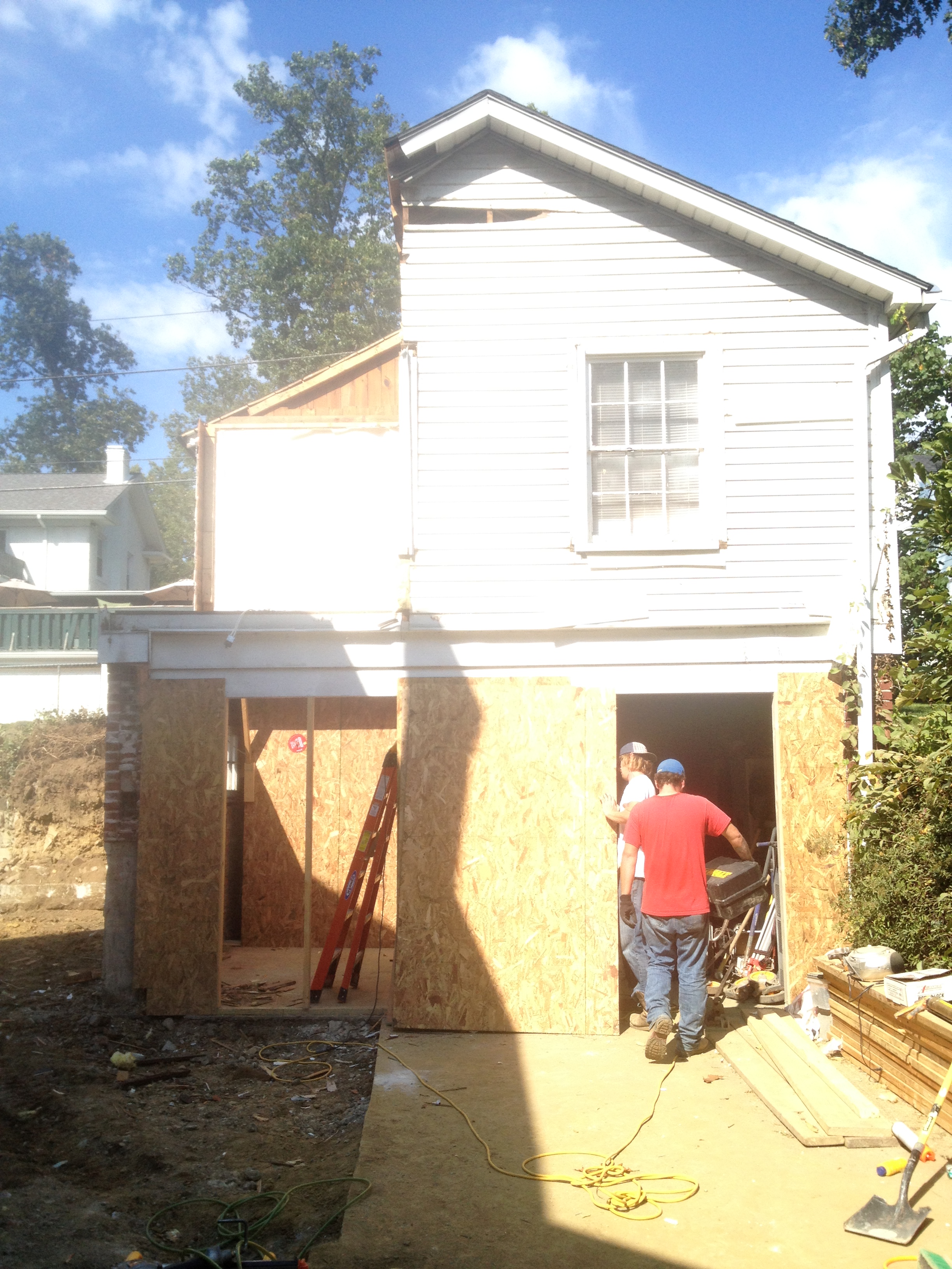 Sheathing goes on