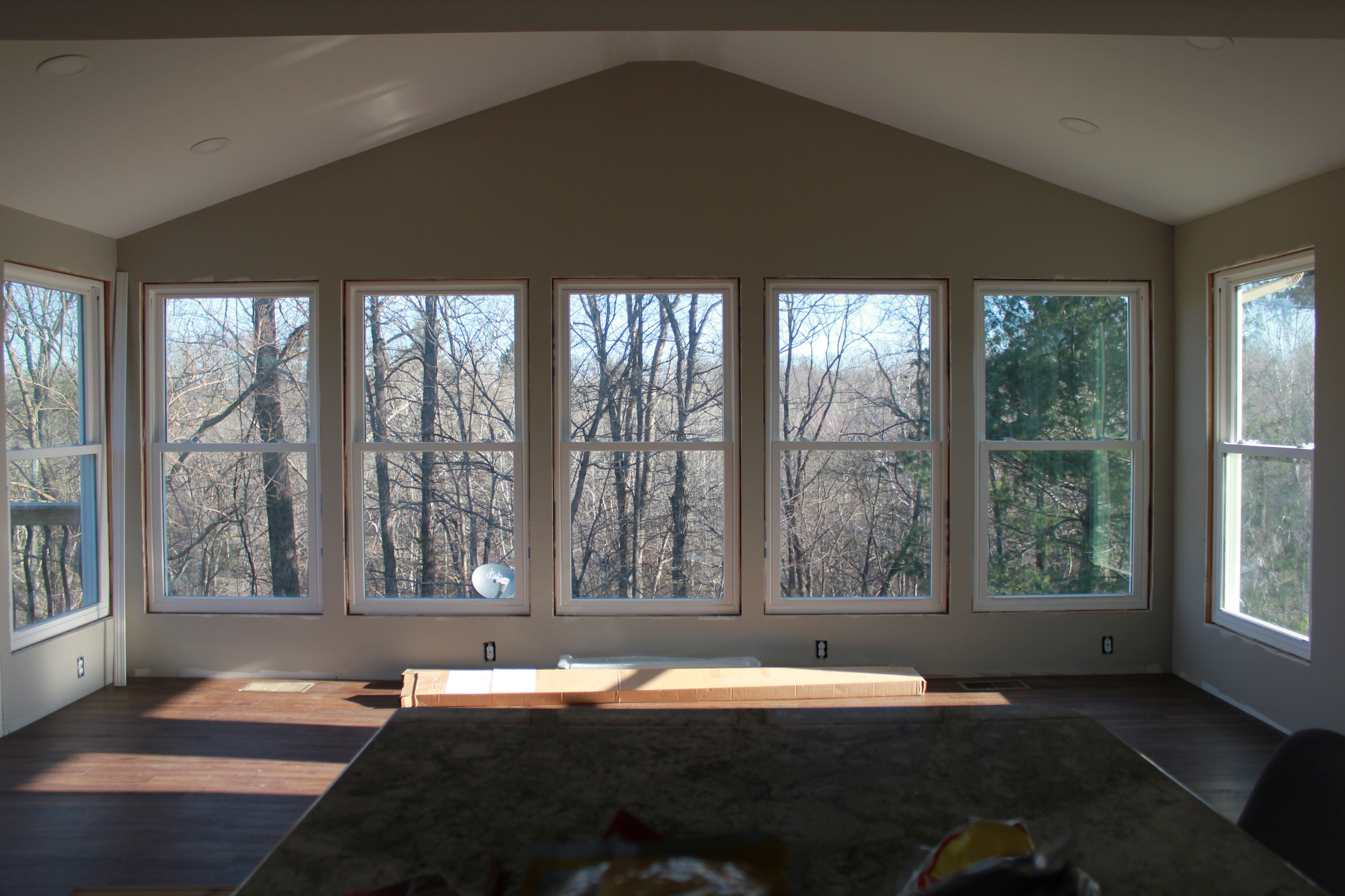 Living room before — furniture staging